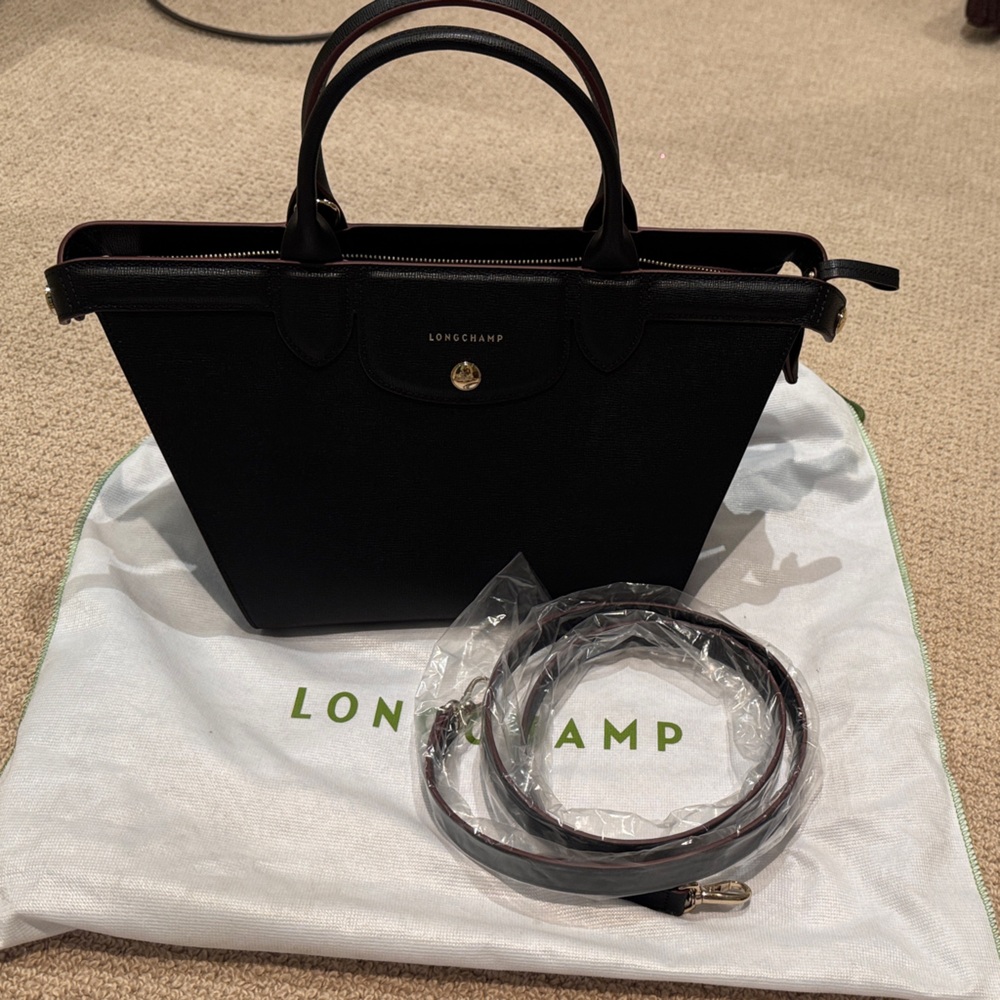 Longchamp Heritage Black Tote Bag New！